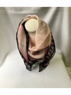 Peter Nygard Breast Cancer Awareness Hope Silk Scarf Pink Ribbon Bow